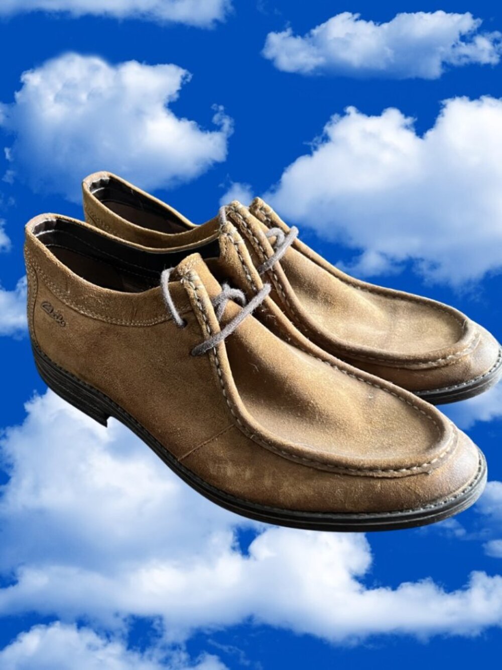 Clarks Tan Suede Lace-Up Casual Shoes Mens 10